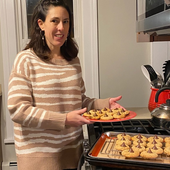Tan and White Zebra Striped Sweater - Picture 8 of 8